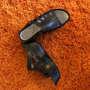 Tsubo black futuristic platform sandals